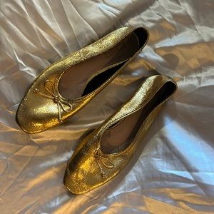 Metallic Gold Ballerina flats